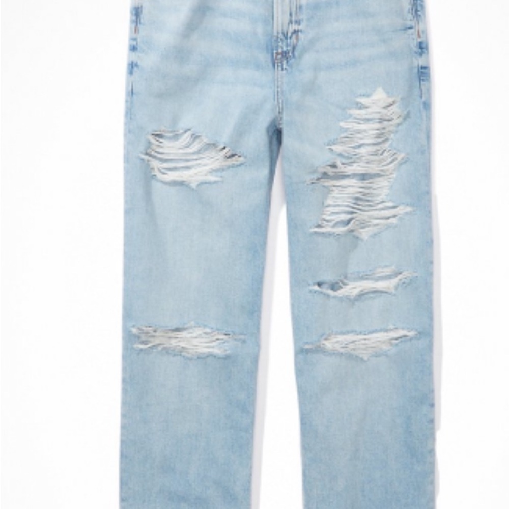 AE Highest Waist Ripped Baggy Straight Jean